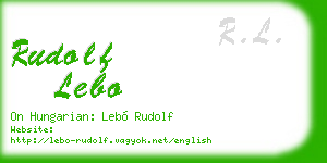 rudolf lebo business card
